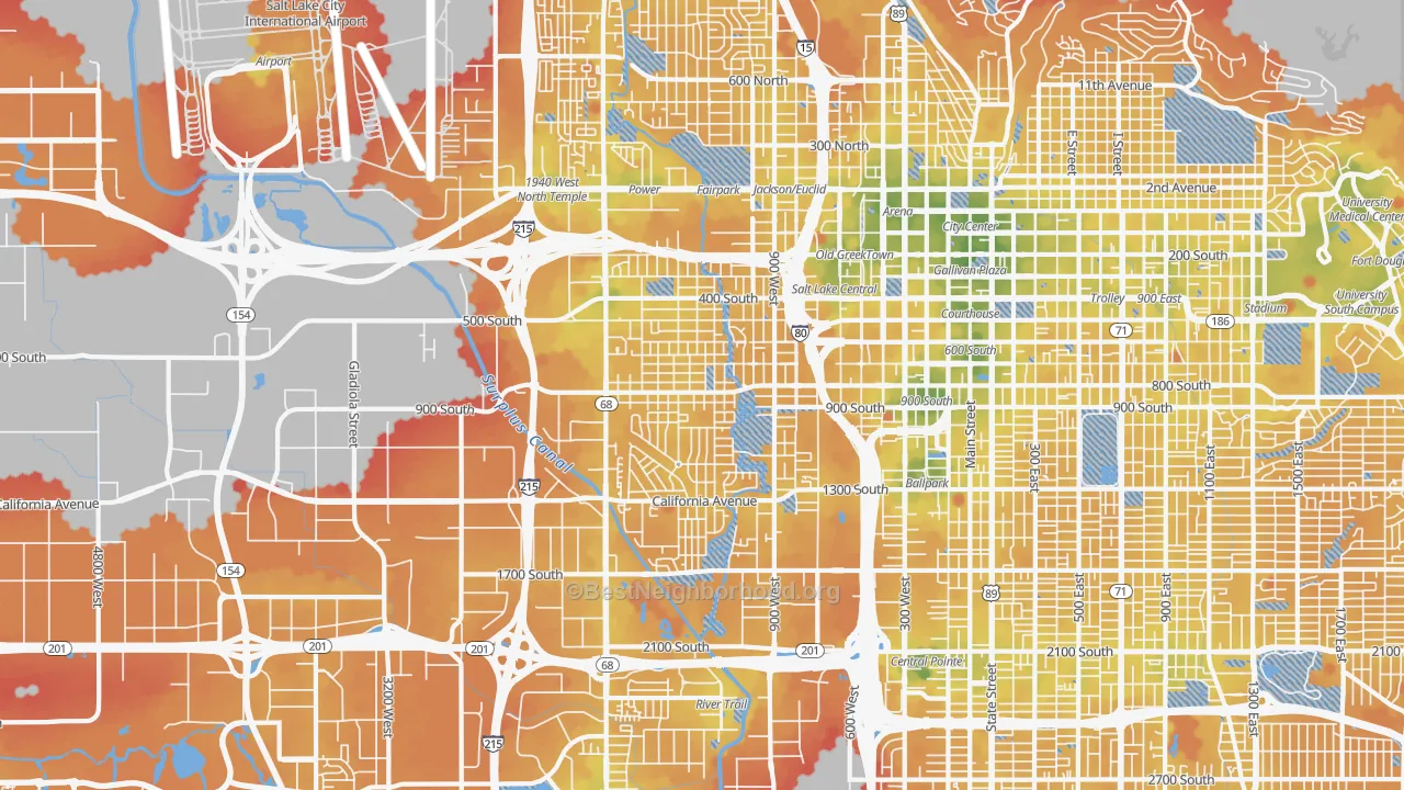 Transit Grade map of 84104, UT