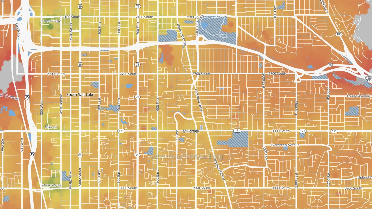 Transit Grade map of 84106, UT