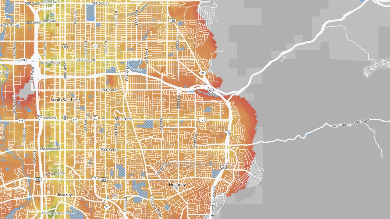 Transit Grade map of 84109, UT