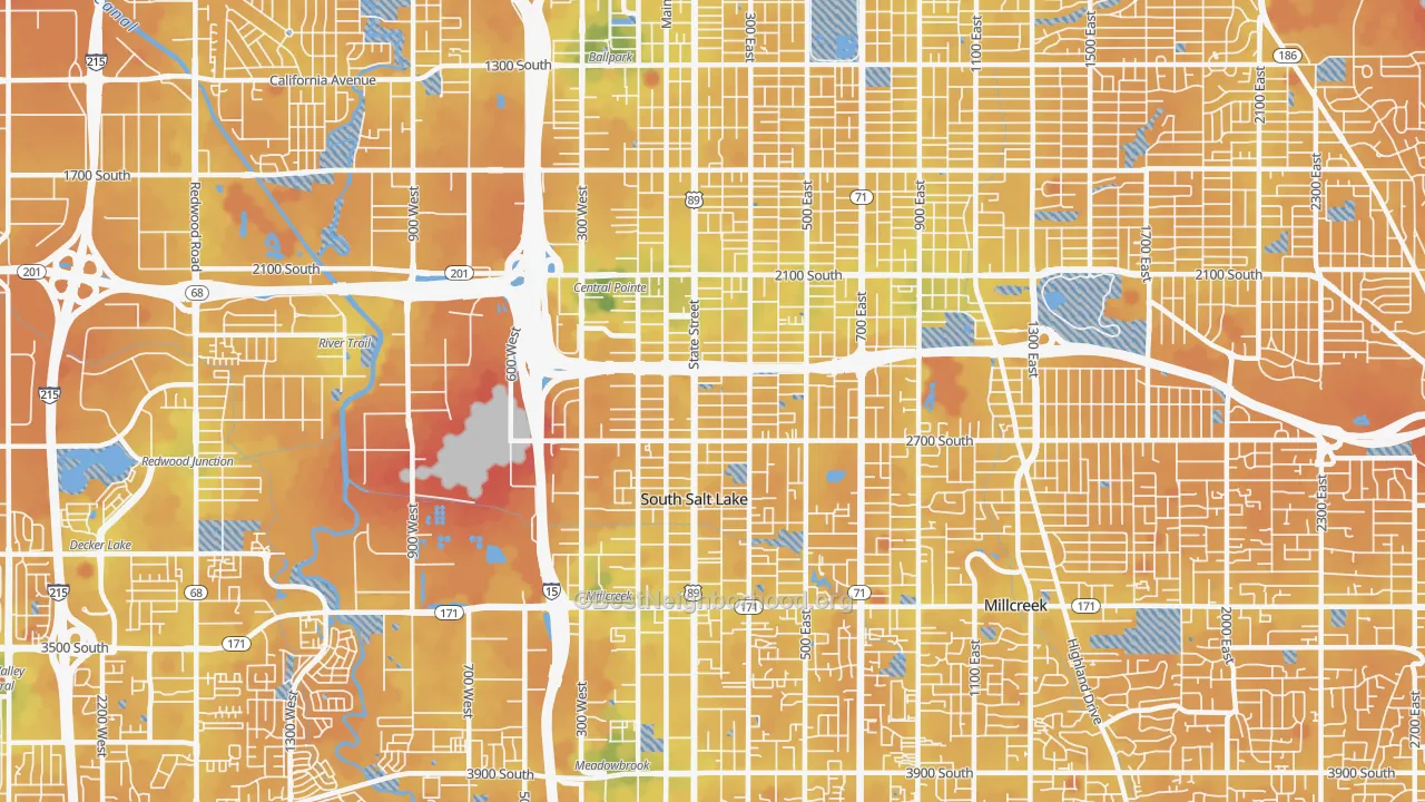 Transit Grade map of 84115, UT