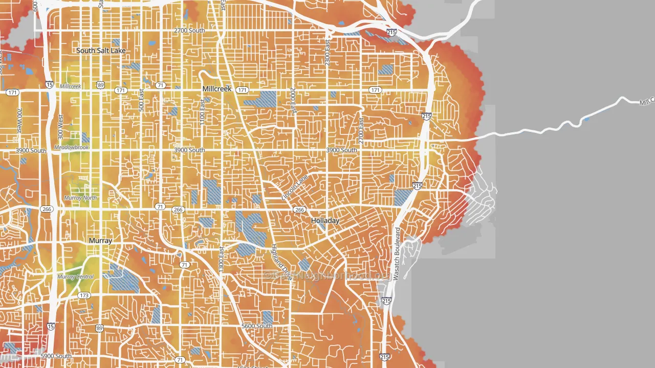 Transit Grade map of 84124, UT