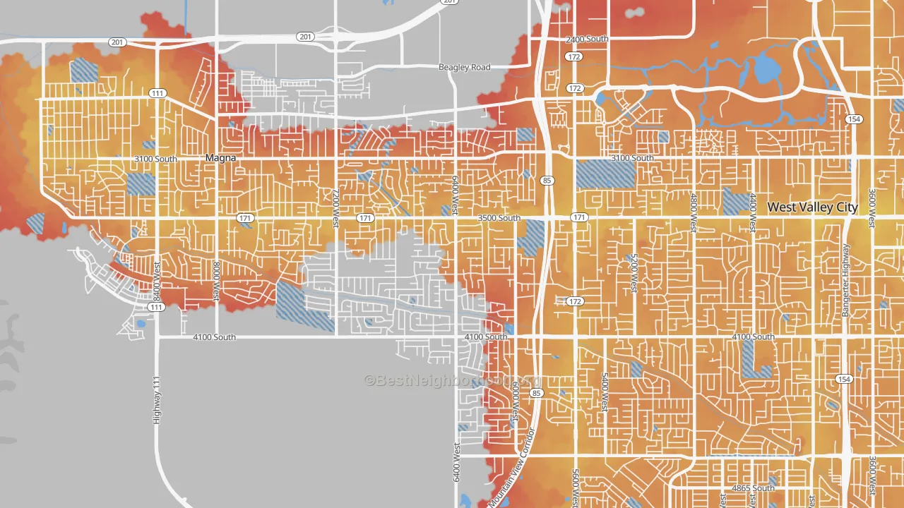 Transit Grade map of 84128, UT