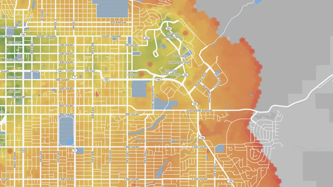 Transit Grade map of 84148, UT