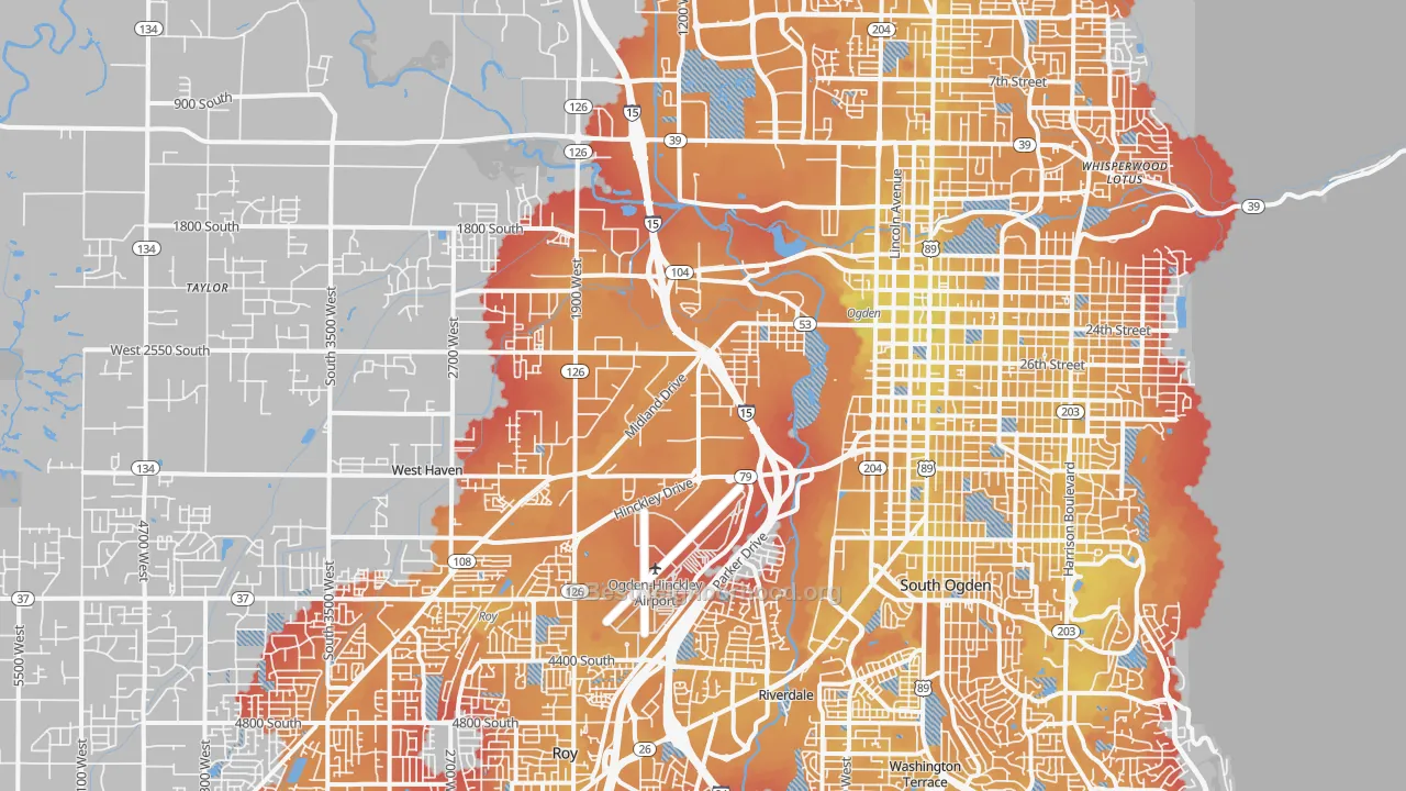 Transit Grade map of 84401, UT