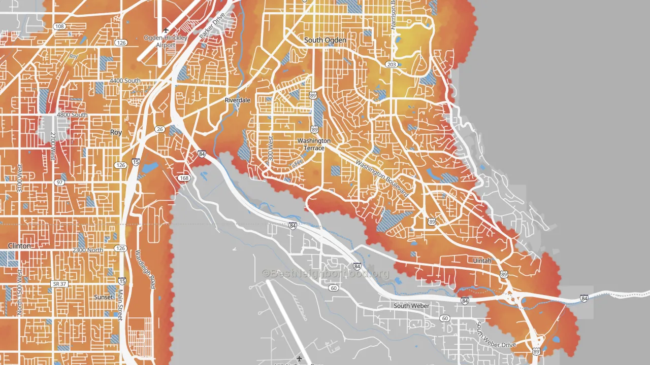 Transit Grade map of 84405, UT