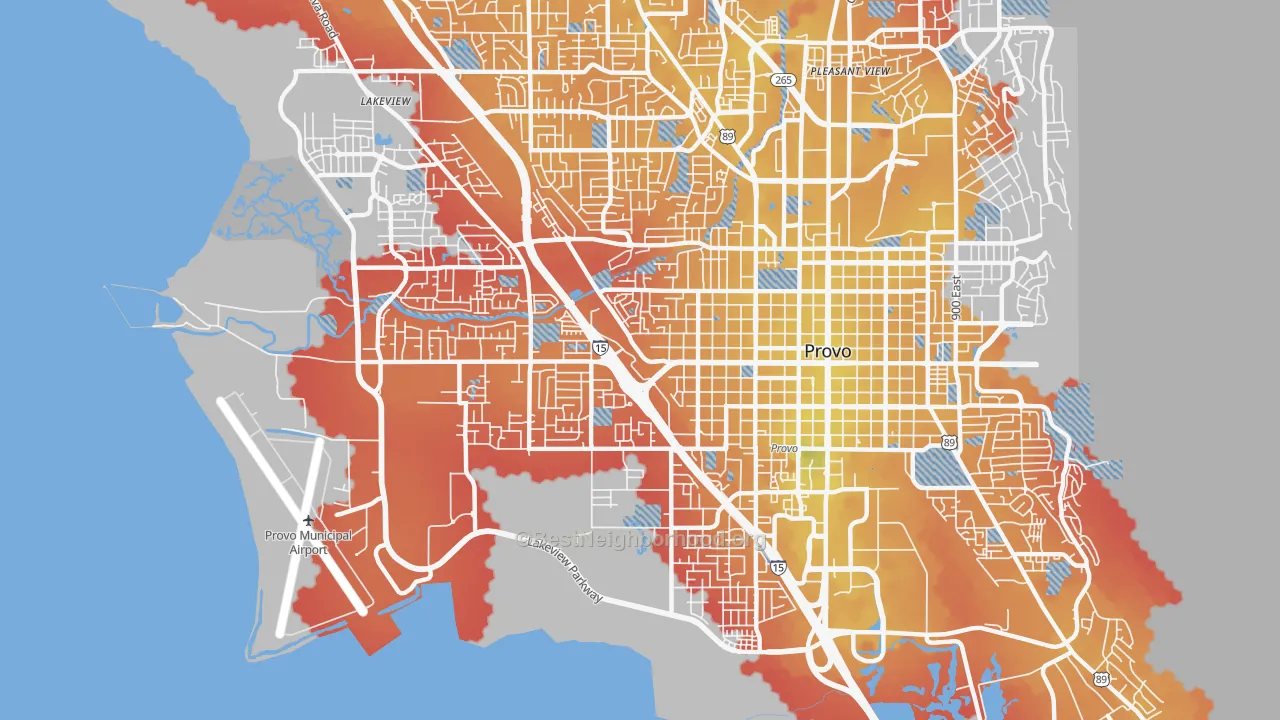 Transit Grade map of 84601, UT