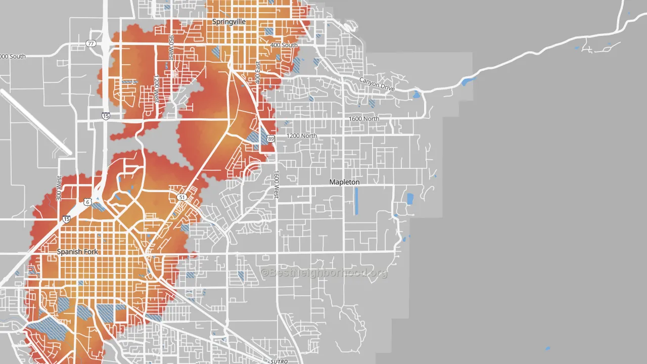Transit Grade map of 84664, UT