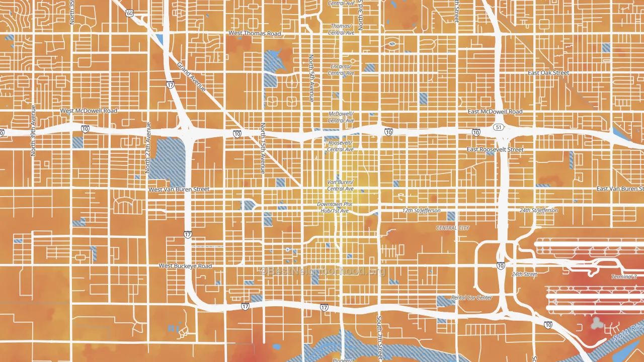 Transit Grade map of 85003, AZ