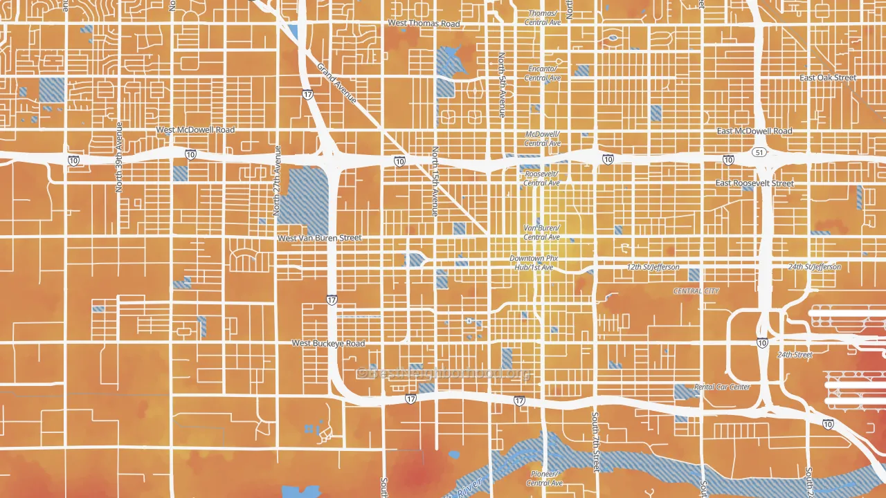 Transit Grade map of 85007, AZ