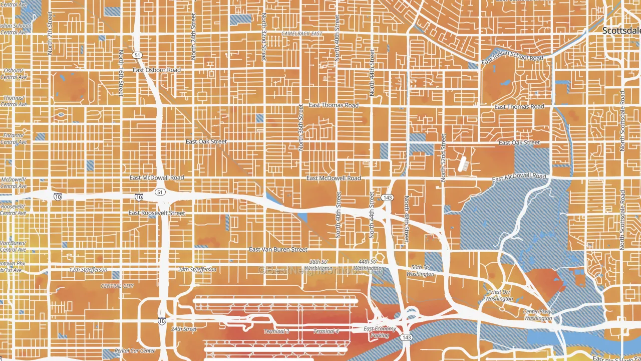 Transit Grade map of 85008, AZ