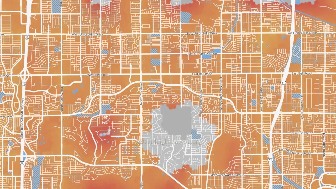 Transit Grade map of 85022, AZ