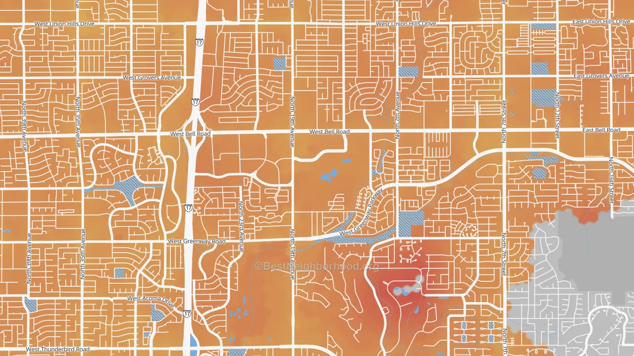 Transit Grade map of 85023, AZ