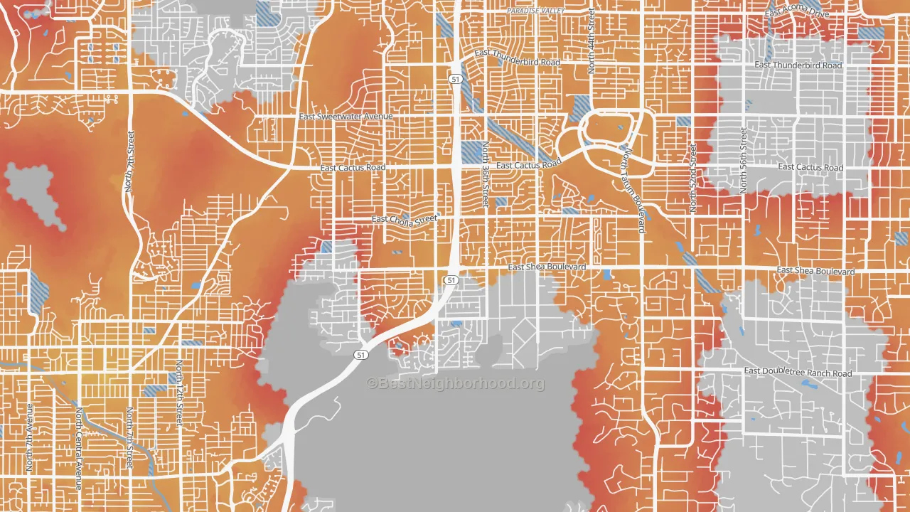Transit Grade map of 85028, AZ