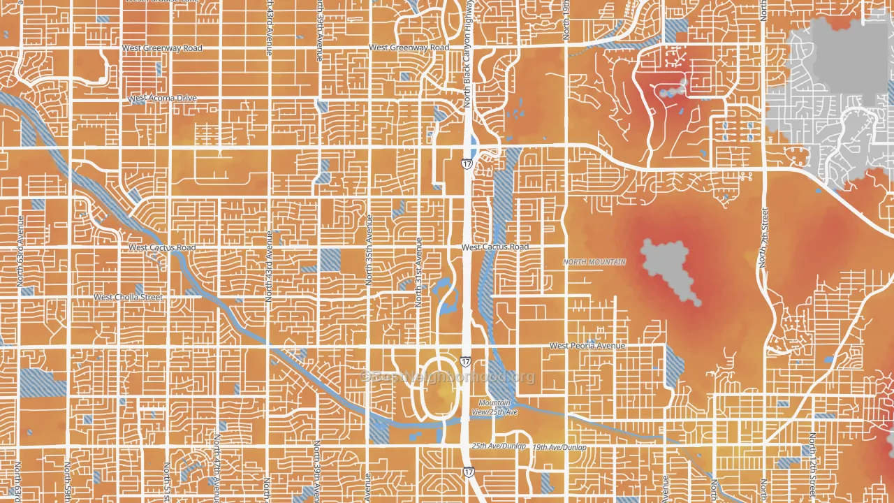 Transit Grade map of 85029, AZ