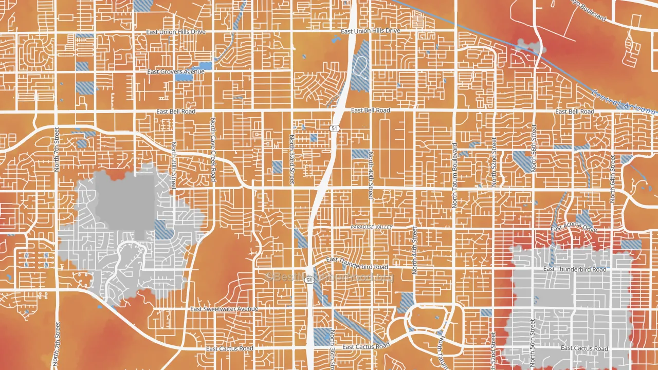 Transit Grade map of 85032, AZ