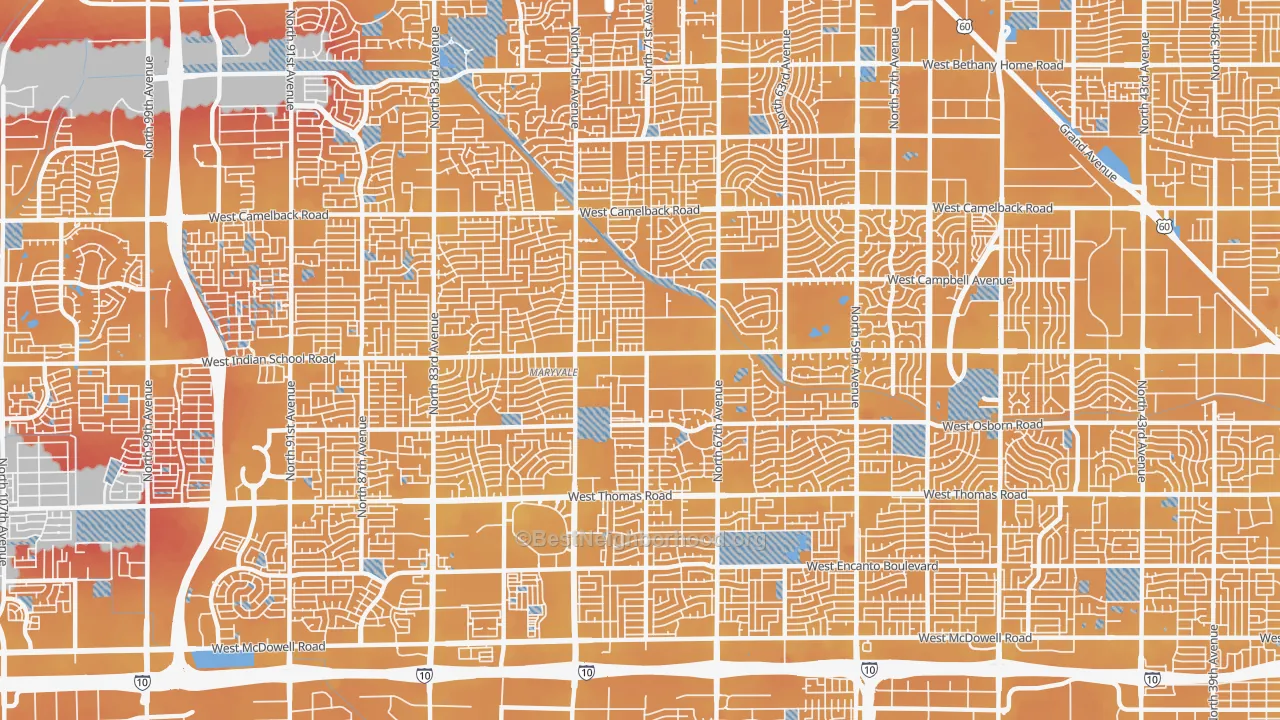 Transit Grade map of 85033, AZ