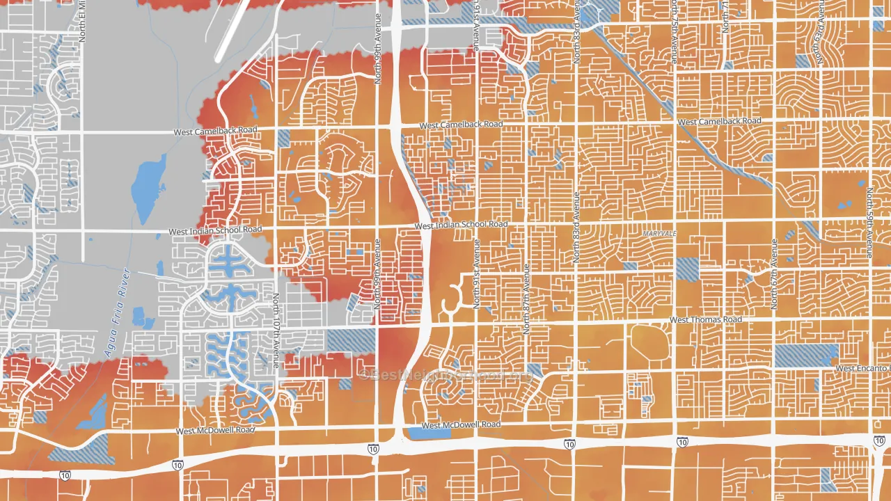 Transit Grade map of 85037, AZ