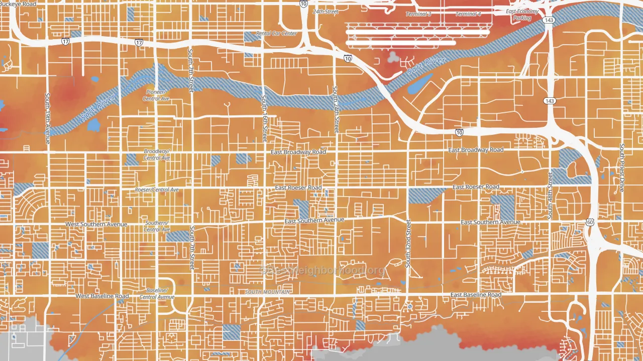 Transit Grade map of 85040, AZ