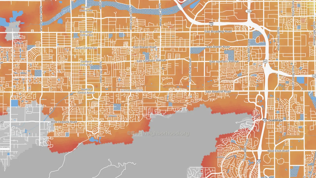 Transit Grade map of 85042, AZ