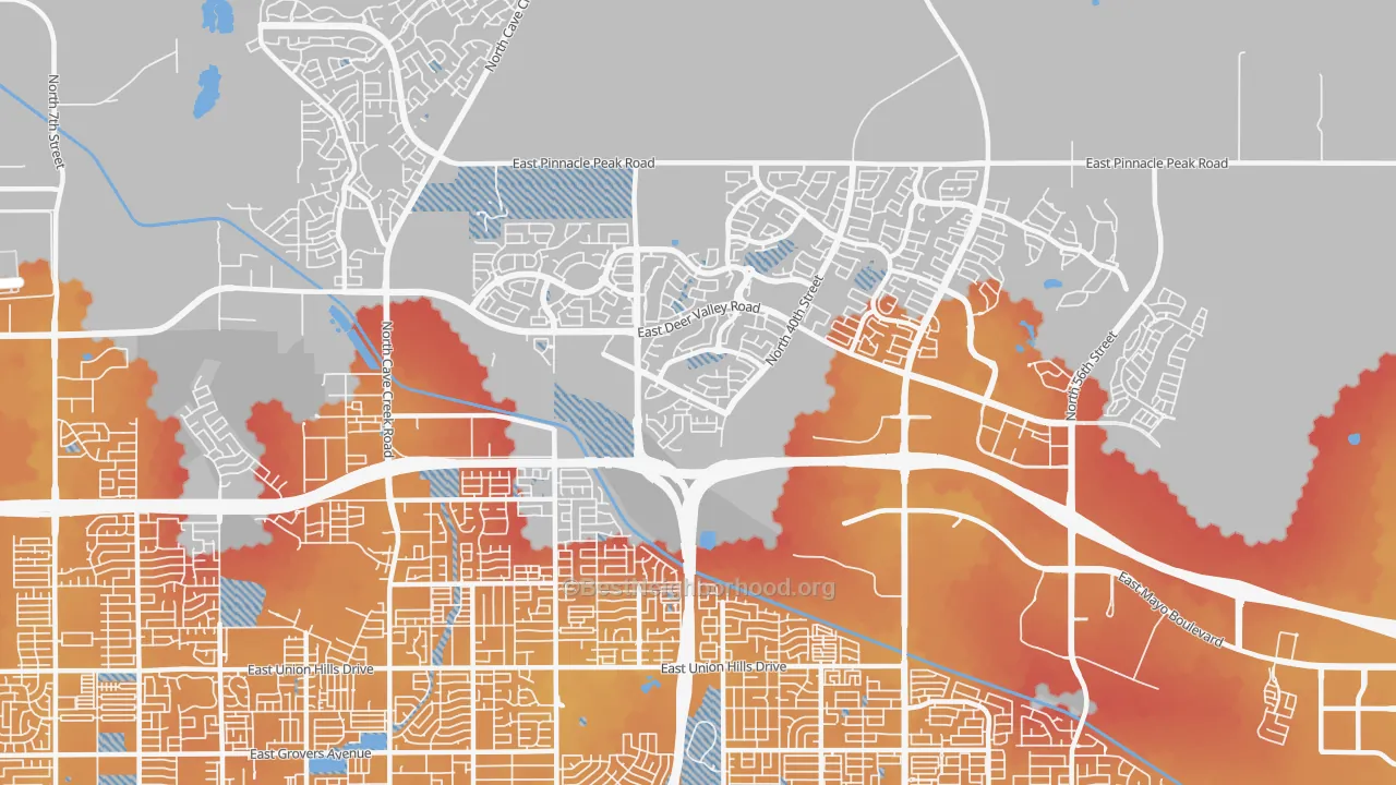 Transit Grade map of 85050, AZ