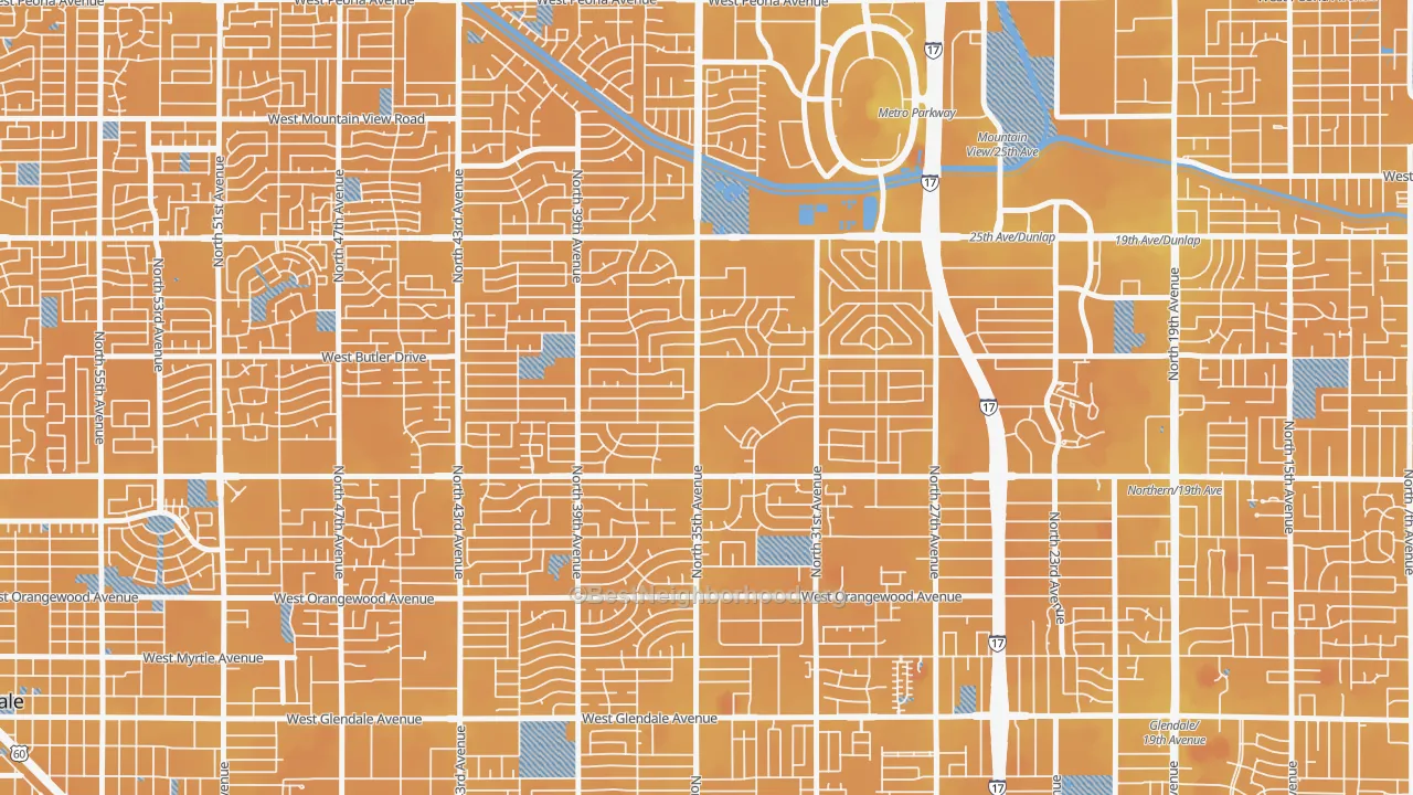 Transit Grade map of 85051, AZ