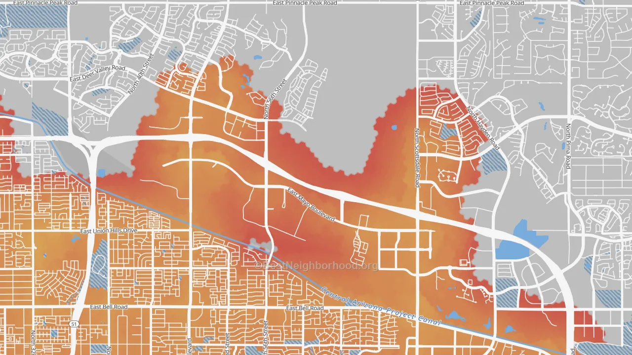 Transit Grade map of 85054, AZ