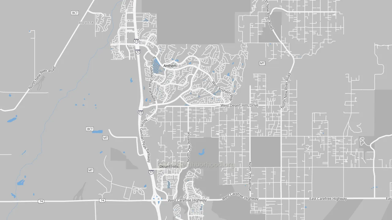 Transit Grade map of 85086, AZ
