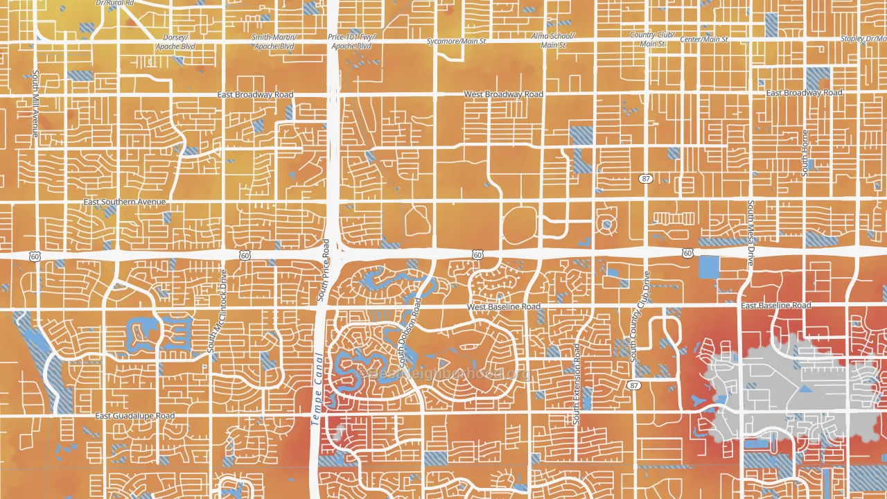 Transit Grade map of 85202, AZ