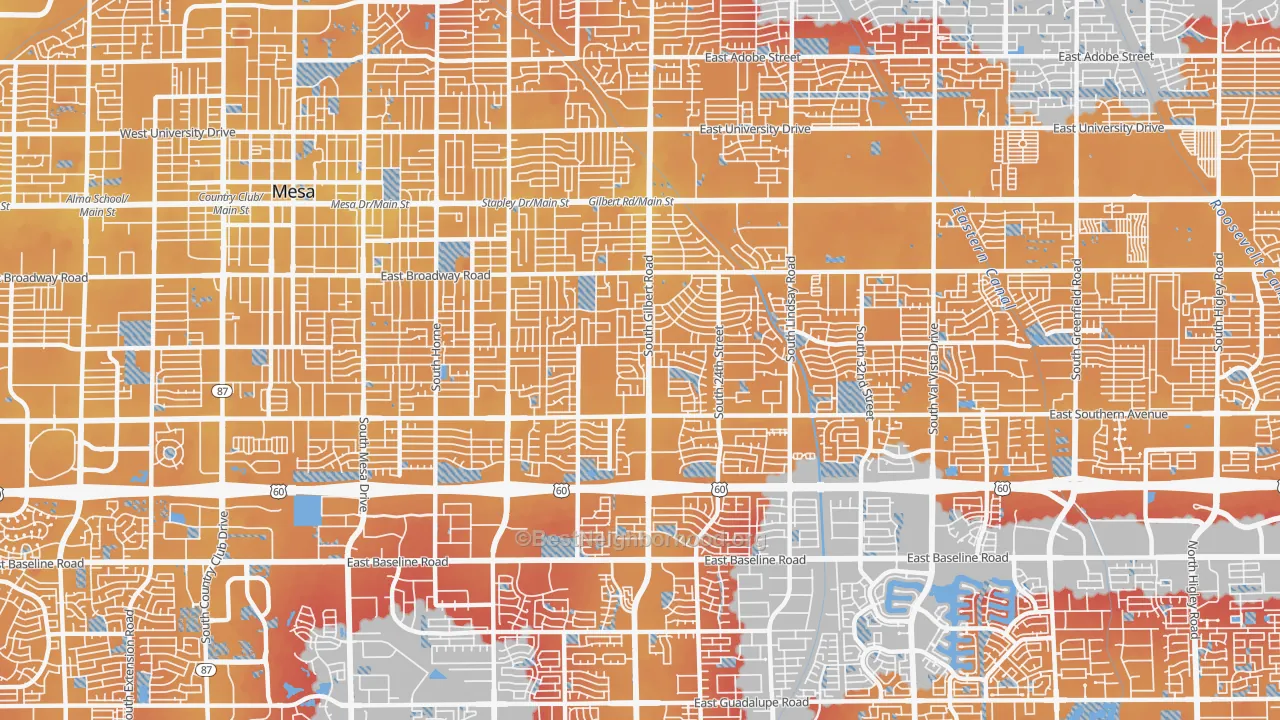 Transit Grade map of 85204, AZ