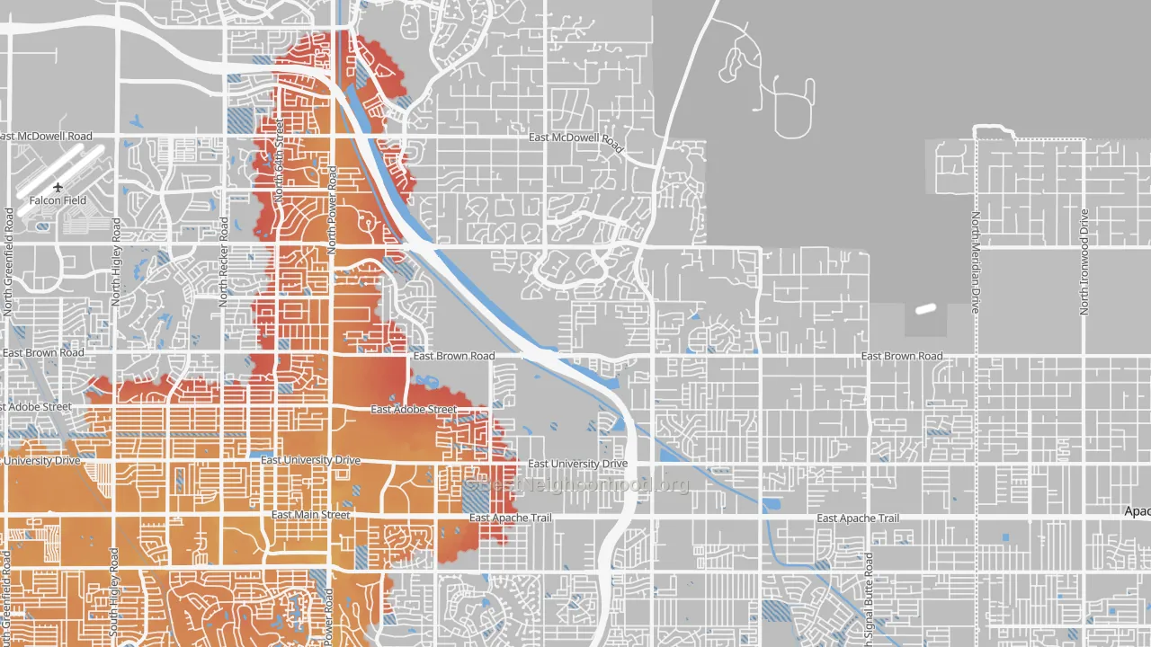 Transit Grade map of 85207, AZ