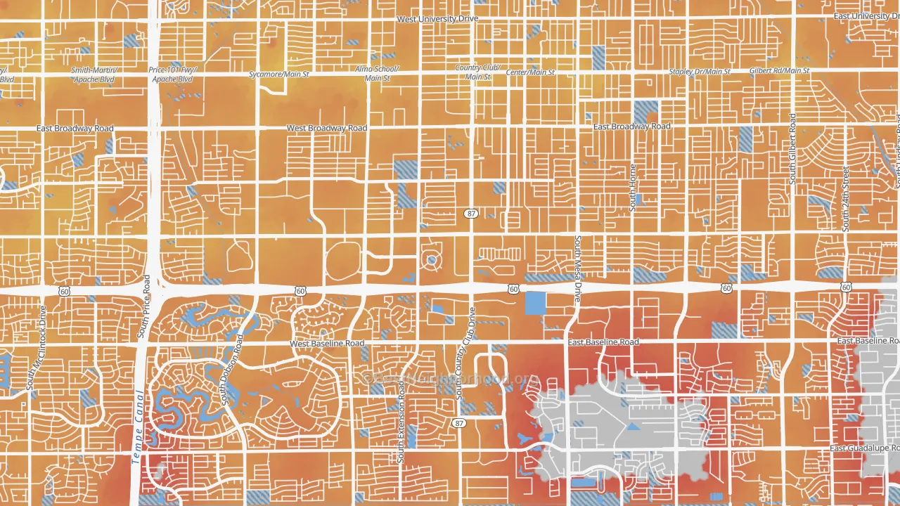 Transit Grade map of 85210, AZ