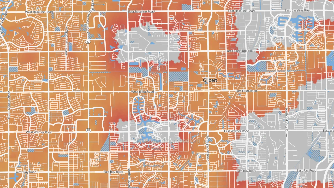 Transit Grade map of 85233, AZ