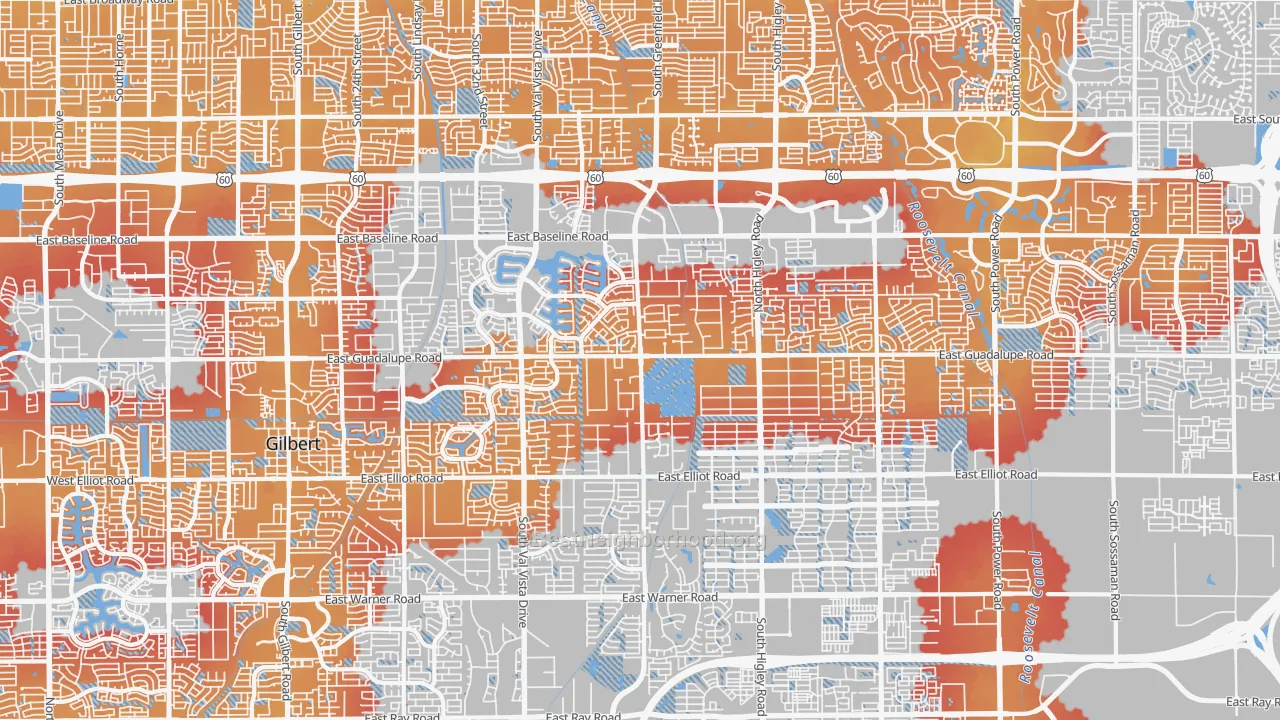 Transit Grade map of 85234, AZ
