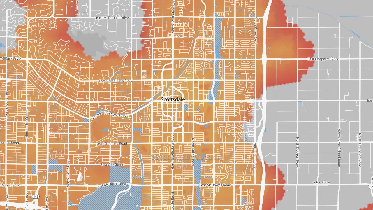 Transit Grade map of 85251, AZ