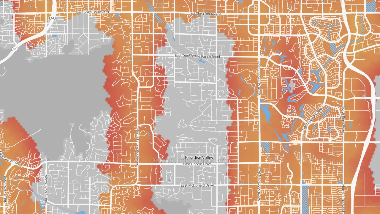 Transit Grade map of 85253, AZ