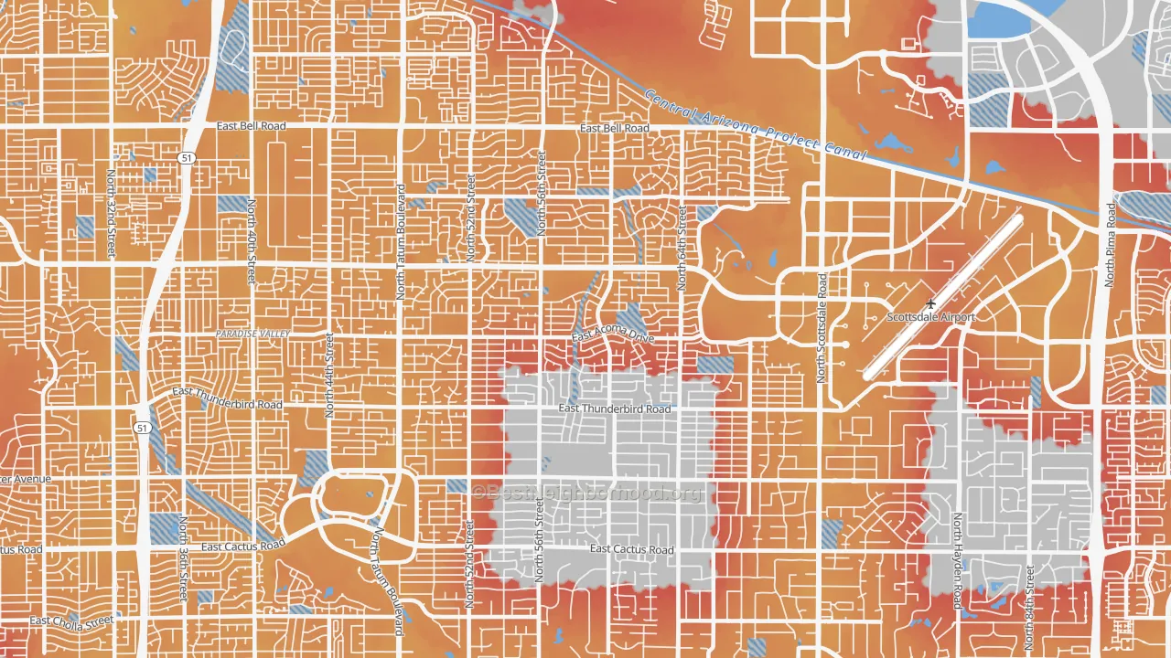 Transit Grade map of 85254, AZ