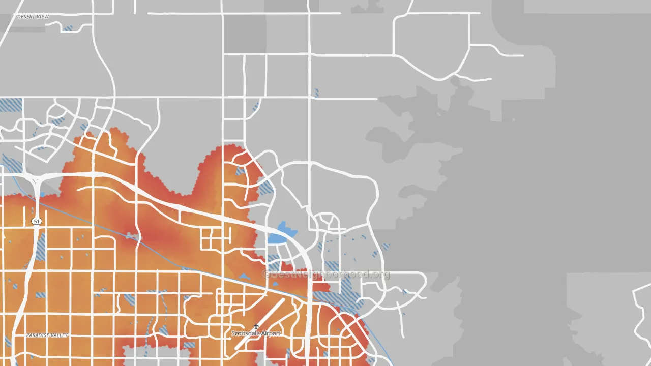 Transit Grade map of 85255, AZ