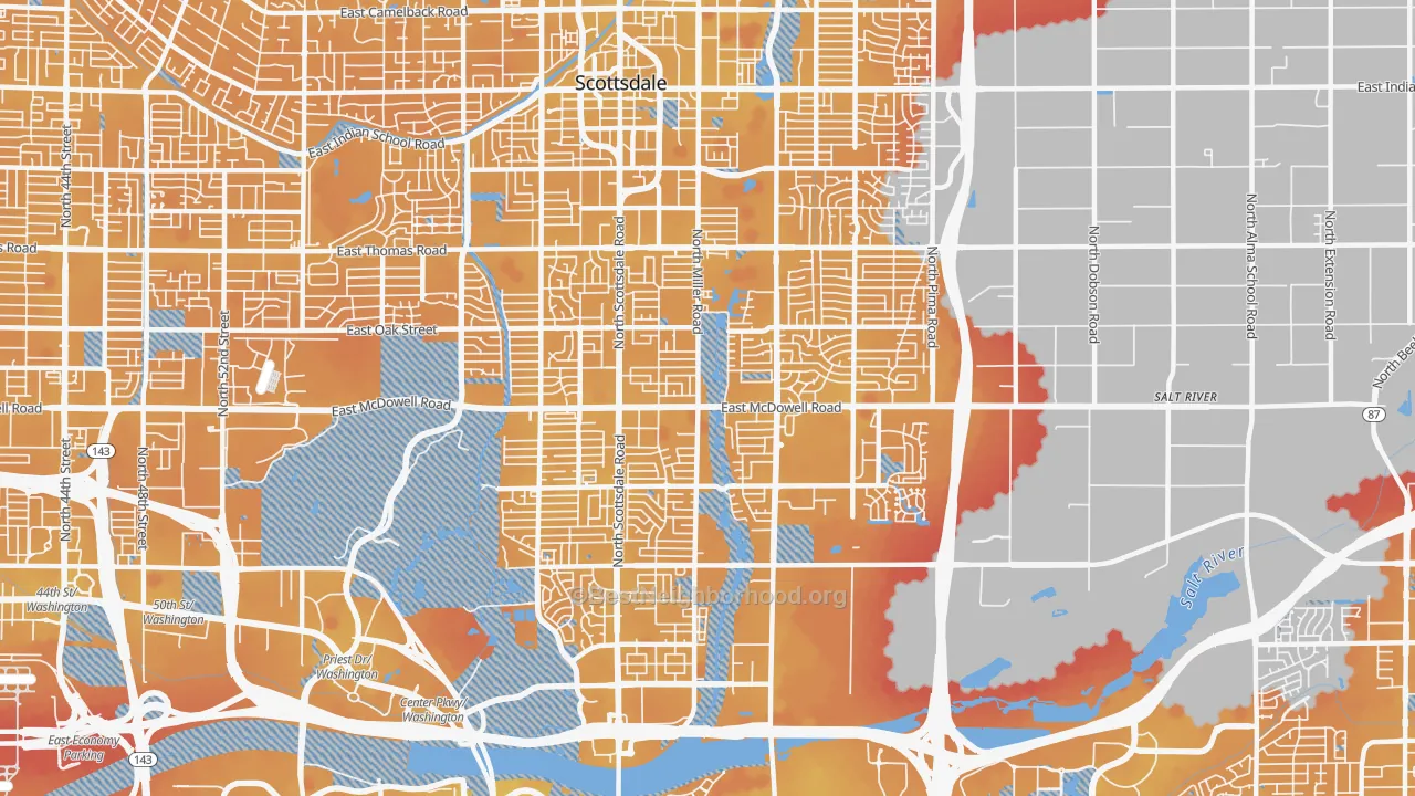 Transit Grade map of 85257, AZ