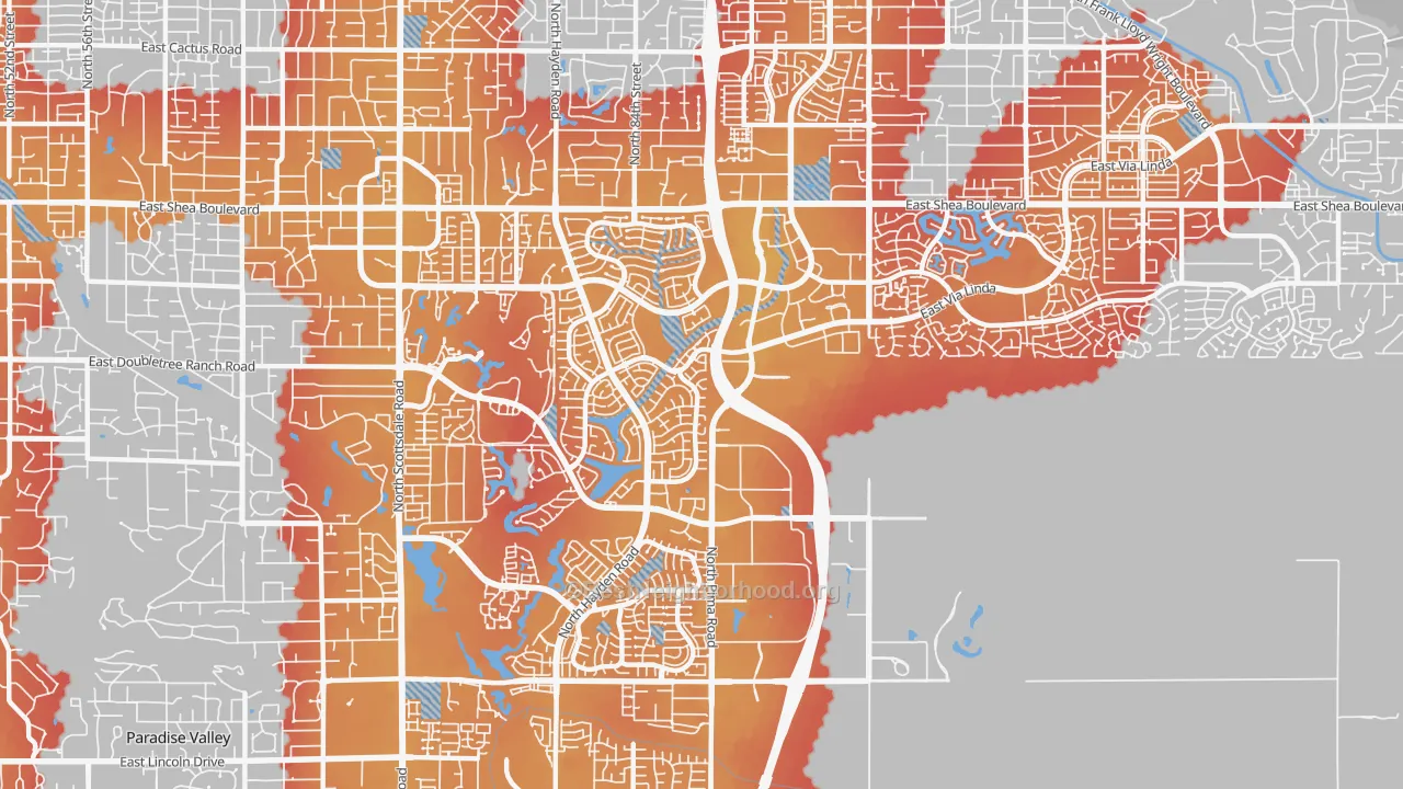 Transit Grade map of 85258, AZ