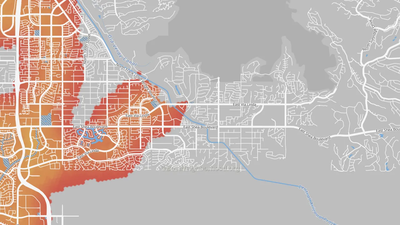 Transit Grade map of 85259, AZ