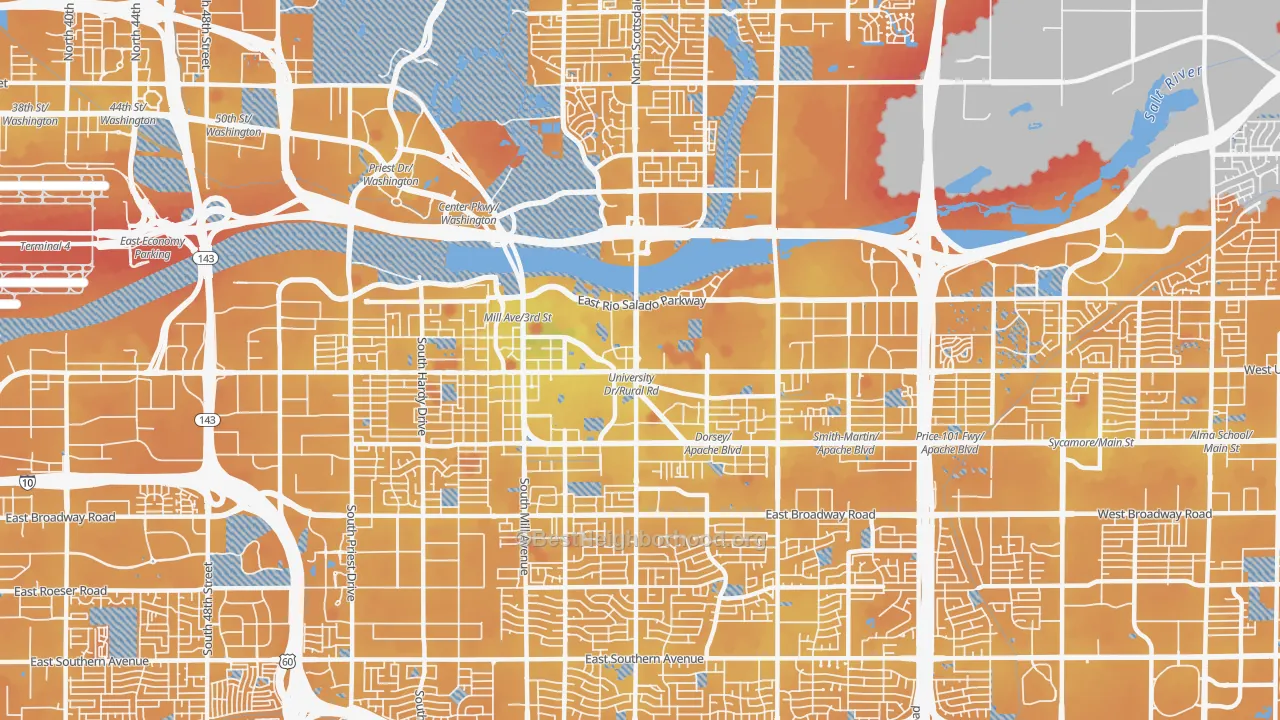 Transit Grade map of 85281, AZ