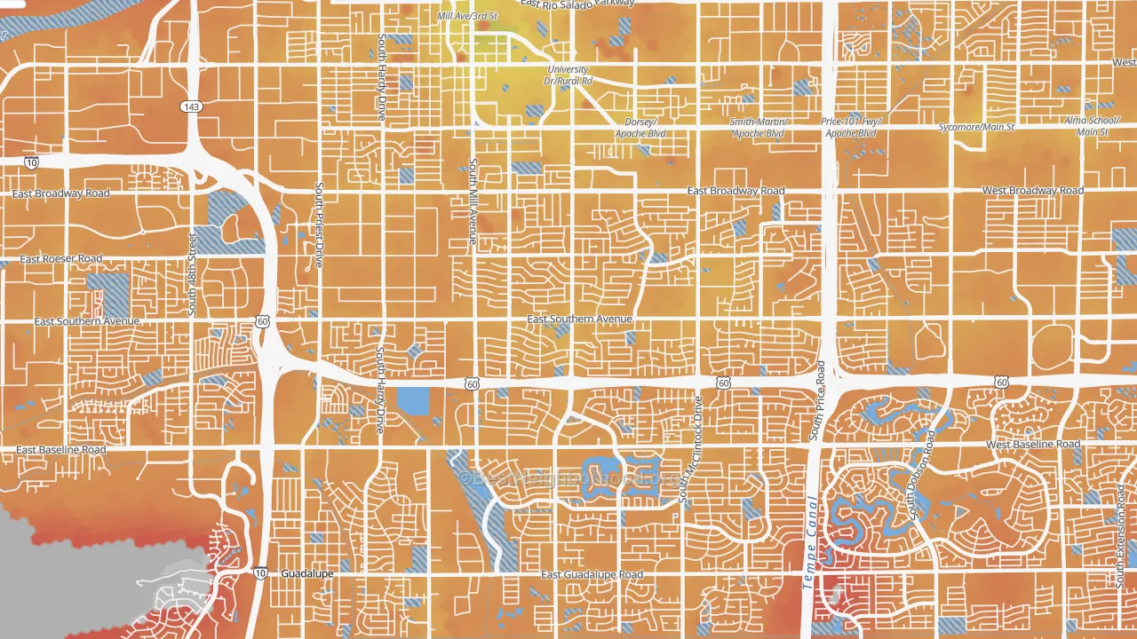 Transit Grade map of 85282, AZ
