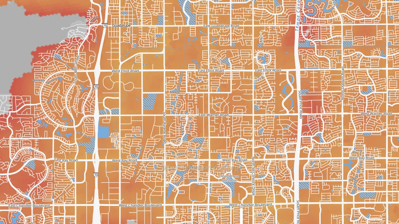 Transit Grade map of 85284, AZ
