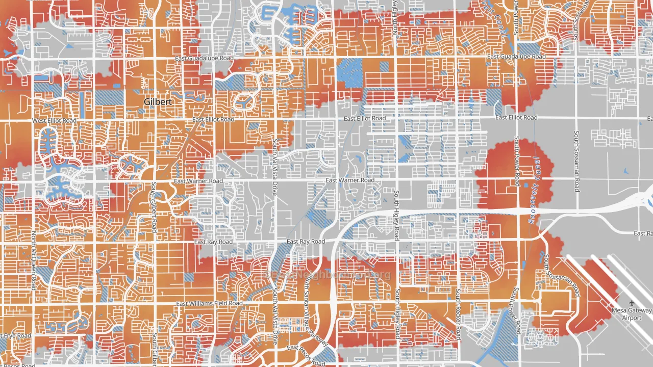 Transit Grade map of 85296, AZ