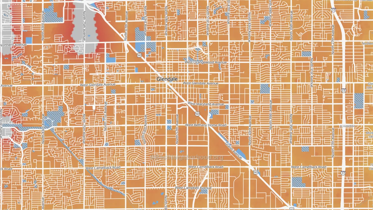 Transit Grade map of 85301, AZ