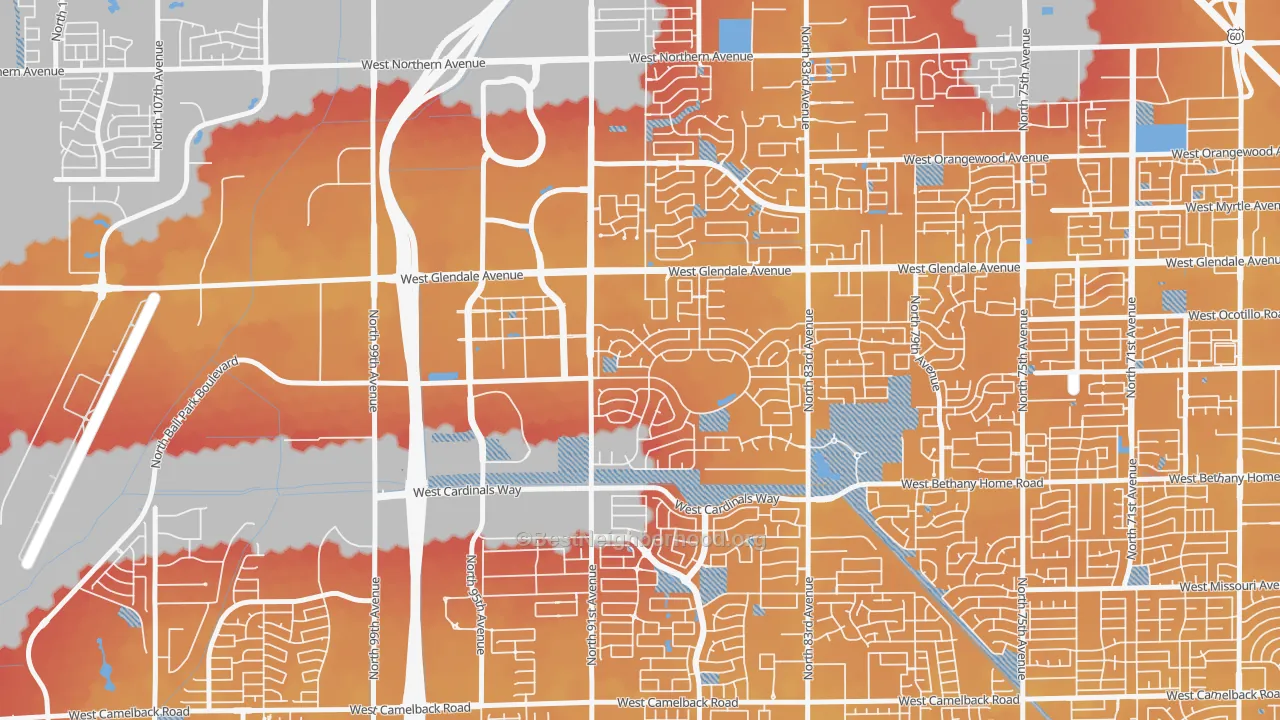 Transit Grade map of 85305, AZ