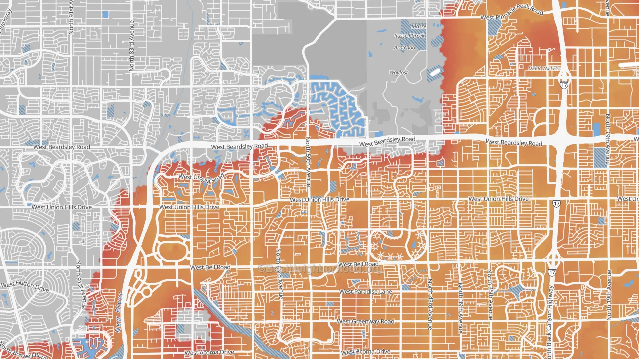 Transit Grade map of 85308, AZ