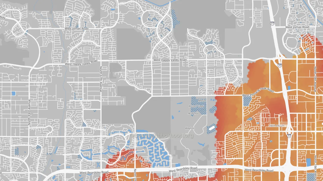 Transit Grade map of 85310, AZ