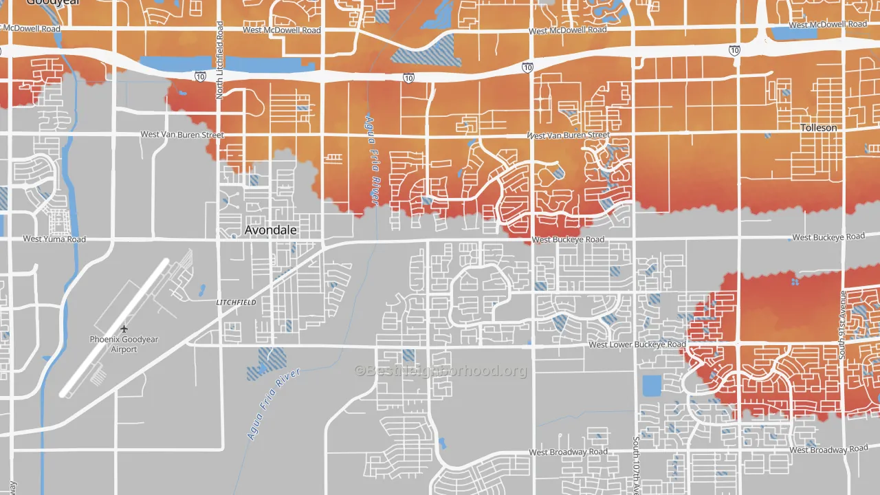 Transit Grade map of 85323, AZ
