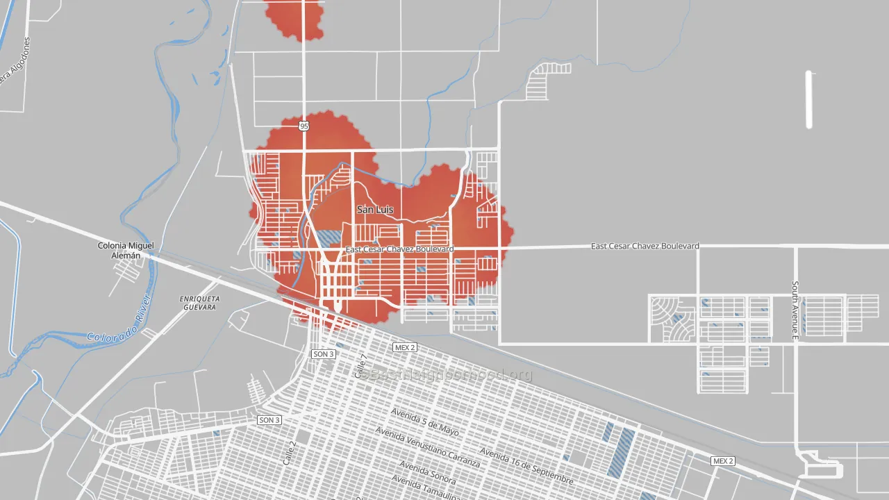 Transit Grade map of 85349, AZ